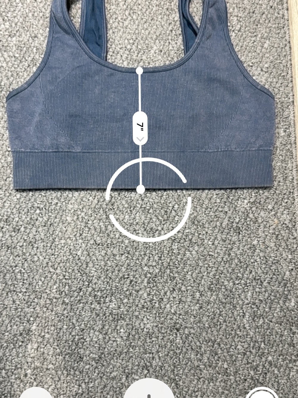 90 Degree By Reflex Ribbed Blue Sports Bra, Size L - Picture 5 of 6